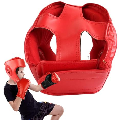 Box-huvudskydd, ventilerat justerbar lätt, sparring huvudskydd – för kampsport karate kickboxning tävling gym vuxna ungdomar män kvinnor