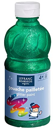 Lefranc Bourgeois Tempera Glitter con Brillantini 250ml Verde Acqua