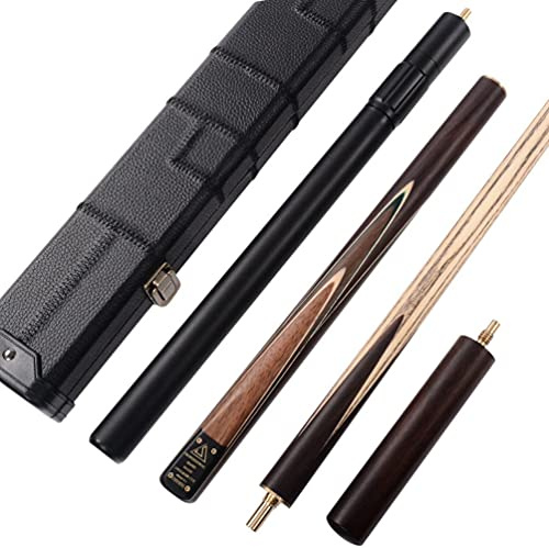CUESOLL Klassisches Handgefertigtes Snookerqueue 57 inches 18 oz mit Rosenholz-Griff, 3/4-Verbindung & Teleskop Aluminiumverlängerung -Kunstleder-Etui, 9,5 mm Spitze Snookerqueue-Set(CSSC013)