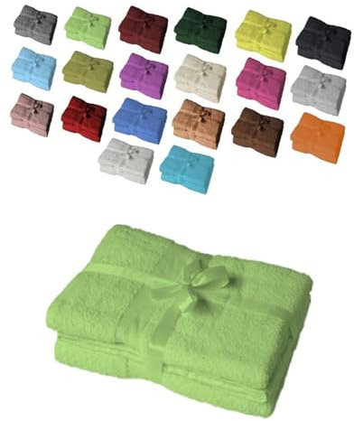 EXKLUSIV HEIMTEXTIL Handtuch Spar Set Baumwolle 500 g/m² Apfelgrün 4 x Duschtuch 70 x 140 cm