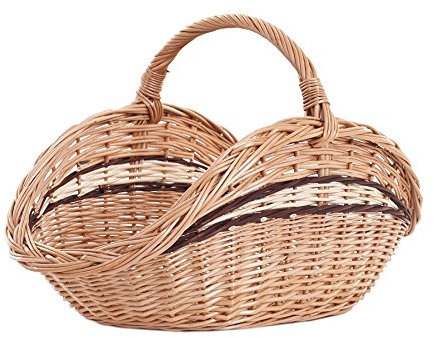e-wicker24 Panier à bûches en osier buff et osier teinté (57x36 H:7/25/35)