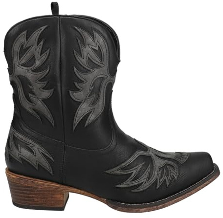 ROPER Amelia SNIP Toe Cowboy Booties, Botas Vaqueras Mujer, Black, 42 EU