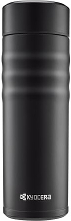 Kyocera MB17S BK Twist Bottiglia Termica in Ceramica 500ml | Il corpo in acciaio inox isolato sottovuoto mantiene le temperature calde/fredde, l'interno in ceramica impedisce il gusto