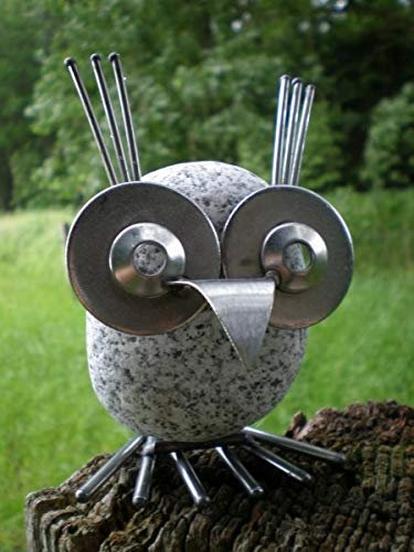Manufaktur Lichtbogen Edelstahlvogel Eule Gartendekoration Gartendeko Edelstahl Steinvogel