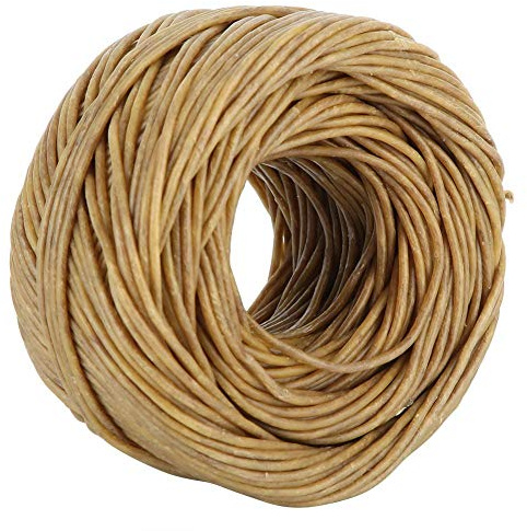 Mecha de Vela de Cera de Abejas Natural de 2 mm, Mecha de Fibra de Recubrimiento DIY 200 pies de Mecha de Vela perfumada para ácido esteárico de parafina.(Oscuro)