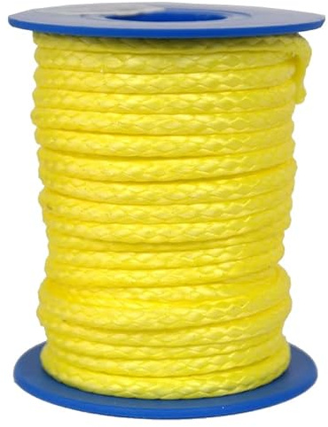 Dyneema Corde tressée en Dyneema Jaune Diamètre 4 mm 10 m