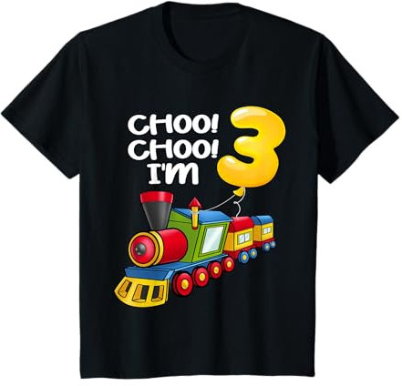 Kids Choo Choo I'm 3 Years Old Locomotive Boys Train 3rd Birthday T-Shirt