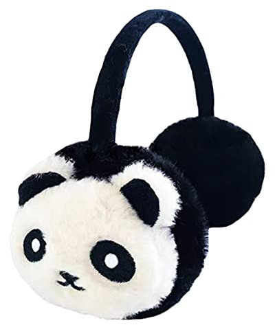 Cysocool Kids Furry Winter Earmuffs Cute Panda Plush Faux Fur Earmuffs Girls Boys Soft Warm Fleece Cushioned Ear Warmers Earflaps Ears Protector Children Warm Ear Covers Winter Xmas Gift,Panda