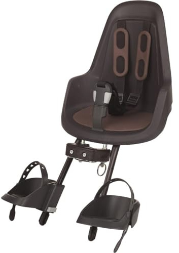 BOBIKE 8012000017 - Silla Delantera y Trasera One Eco Mini para Bicicletas con Ruedas de 26” a 29” Apta para niños con Peso máximo de 15kg con Anclaje en el Tubo de dirección en Color Negro
