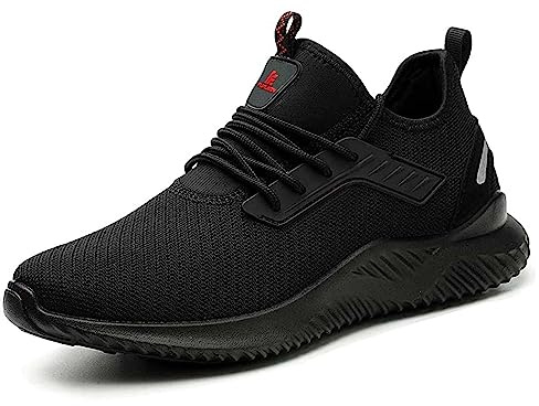 lovsefty Safety Trainers Mens Womens Steel Toe Cap Trainers Safety Shoes | Lightweight Work Trainers with Puncture-Proof Protection, Breathable Upper, Comfortable Feeling, for Site, Garden and Factory