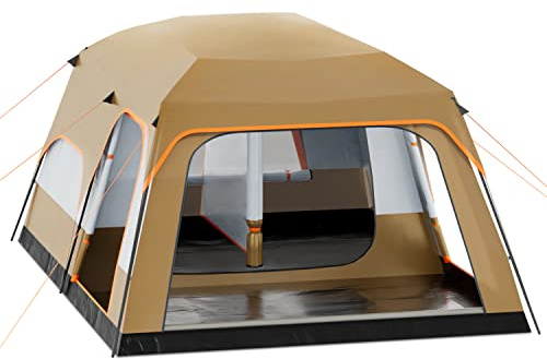 MoNiBloom Tält för 5-8 Personer - Extra Stor Bärbar Stuga Med 1 Vardagsrum och 2 Sovrum, Vattentätt och Vindtätt, 45 cm Långt Med Bärväska för Camping, Utomhuspicknick och Familjesammankomst