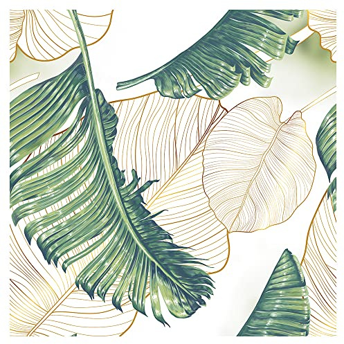 murando - Carta da Parati Adesiva Muro Foglie Verde 10 m Fotomurali Adesivi per Mobili - Stickers Murales per Camera da Letto Decorazione da Muro - Carte da Parati Moderne Casa Floreale b-C-10303-j-a