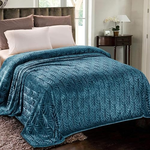 Whale Flotilla Kuscheldecke Flauschig Fleecedecke Decke 150x200 cm | Graublau, Weiche, Leichte Sofadecke Tagesdecke, Warme Flanell Couchdecke Wohndecke