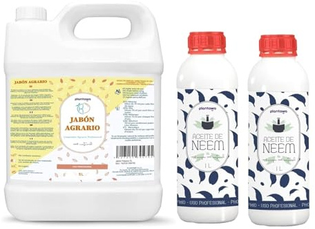PLANTAWA Pack Jabón Potásico 5L con Aceite de Neem 2x1L | Solución Multiusos | Fácil Aplicación y Máxima Eficacia | Versátil | Uso en Interior y Exterior | Productos de origen natural