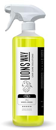 LionsWay: Limpia Llantas Coche y Moto. 3-en1 Profesional: Limpia, Desengrasa y Abrillanta. Potente Limpiador Neutro sin Ácido para Llantas de Aluminio, Acero y Cromadas. (1000ml).