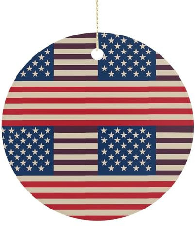 Weihnachtsschmuck, amerikanische Flaggen, Weihnachtsdekoration, Keramik-Ornament, Weihnachtsbaumschmuck, Weihnachtsanhänger, hängende Weihnachtsschmuck für den Weihnachtsbaum
