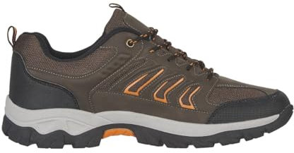 Men's Wide Fitting Breathable Lace Up Padded Collar Hiker Trainers (Brown, UK Footwear Size System, Adult, Men, Numeric, Wide, 11)