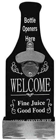 Vintage Rustic Shabby Wall Mount Beer Bottle Opener Bar Decoration Black