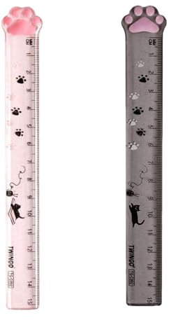 2 Stück Lineal Katze Pfote-förmige,Mini katzenkralle Lineal,15 cm Katzenkrallenlineal,für Kinder Studenten und den Einsatz im Büro,zum Messen,Unterstreichen und Zeichnen von Präzisen Linien