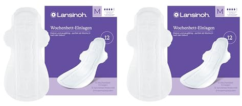 Lansinoh Wochenbett-Einlagen - 12 Stück - super dünn & saugfähig - ab Woche 2+ nach der Geburt (Packung mit 2)