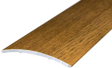 Selbstklebendes Übergangsprofil aus Aluminium | 90 cm Länge | 40 mm Breite | Bodenschiene Oberfläche Nussbaum | Nr. 136 Carl Prinz | 11 mm Überbrücken