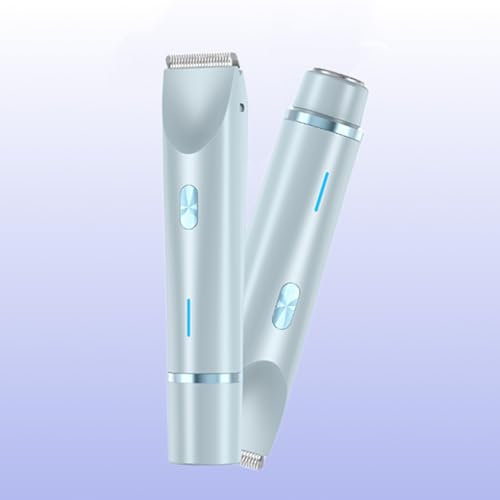 2-in-1 Glatter Rasierer, 2-in-1 Rasierer & Trimmer Damen, Wasserdicht Elektrische Intimrasierer für Frauen (Blau)