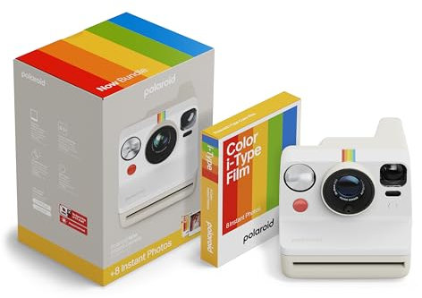 Polaroid Now Gen 3 Cámara Instantánea USB-C Blanca + Película Color i-Type de 8 Fotos