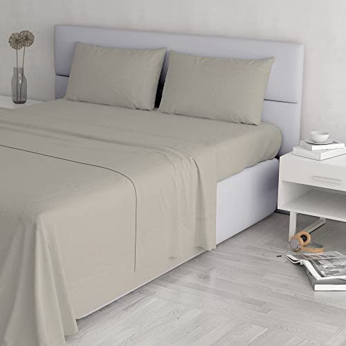 Italian Bed Linen Juego de sábanas Elegant, Gris, de Matrimonio