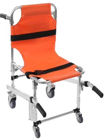 BAOCHADA Sedia per scale da 160 kg, pieghevole, in alluminio, con 4 ruote, portatile, per ambulanza, pompiere, evacuazione, per casa, scuole, ospedali