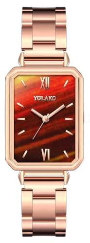 Armbandsur avslappnat armband flerskikts väv damklocka läderrem klocka, Kaffe, En storlek