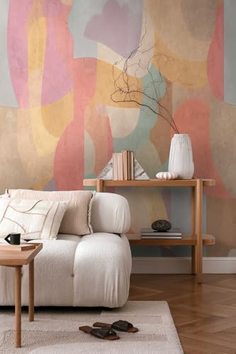 Livingwalls papier peint panoramique intissé à motif abstrait en orange, marron, rouge – papier peint panoramique mural graphique 8,80 m x 0,53 m collection COSMOPOLITAN – 791455