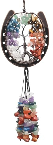 Ollanoos Tree of Life with Chakra Stones and Feng Shui Decor, Hanging Ornament for Wedding Gift Home Meditation Yoga