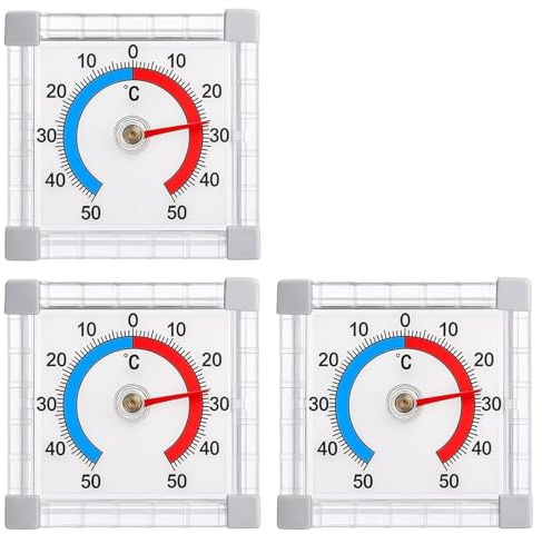Pack de 3 termómetros para exteriores, termómetro para ventanas, termómetro autoadhesivo para ventanas y puertas, medición precisa de la temperatura para interior y exterior