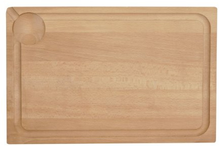 Louis Tellier - Planche à Découper en Bois avec Rigole et Réservoir à Jus – 49,5 x 20 cm – Planche de Découpe Épaisse et Robuste – Qualité Professionnelle - Fabriqué en France