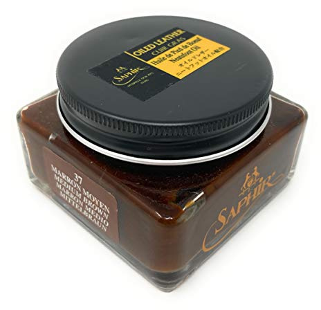 SAPHIR Medaille d’Or Oiled Leather Cream with Neatsfoot Oil for Nourishing and Water Repellence - Medium brown