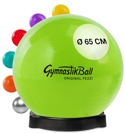 PEZZI Gymnastikball Standard Sitzball mit Ballschale | Sitzball aus robustem PVC, belastbar bis 400 kg, für Therapie, Sport und Büro