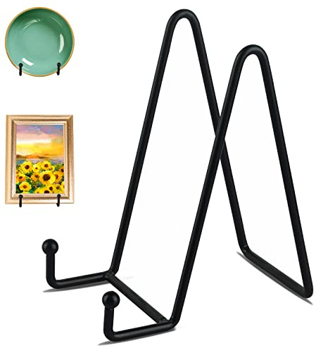Decolore Schwarzer Metallständer für Tellerständer, Tellerhalter, Präsentationsständer für Bild, dekorative Teller, Buch, Foto-Staffelei, künstlerische Arbeit