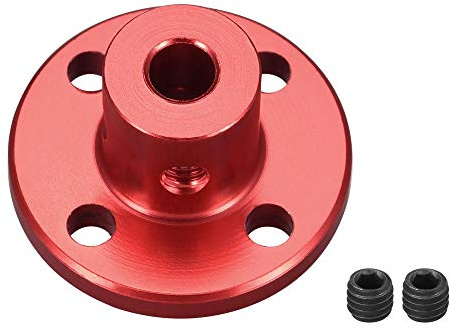 sourcing map 4mm Inner Dia H13xD10 Rigid Flange Coupling Motor Guide Shaft Coupler Motor Connector for DIY Parts Red