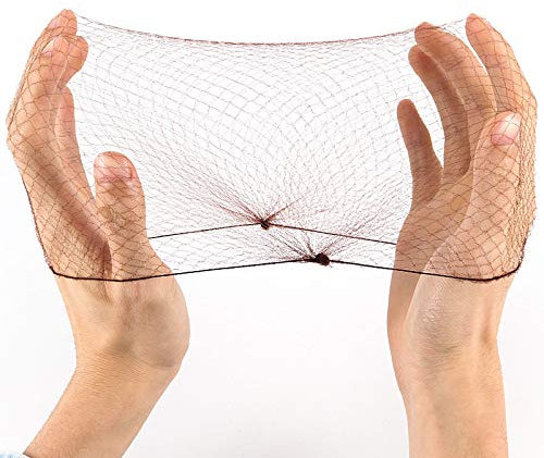 ZEONHEI 200PCS 20 Inch Invisible Hair Nets, 100 Black Bun Hair Nets and 100 Brown Hair Net, Nylon Hairnet Elastic Edge Mesh Hair Net for Women Bun, Food Service