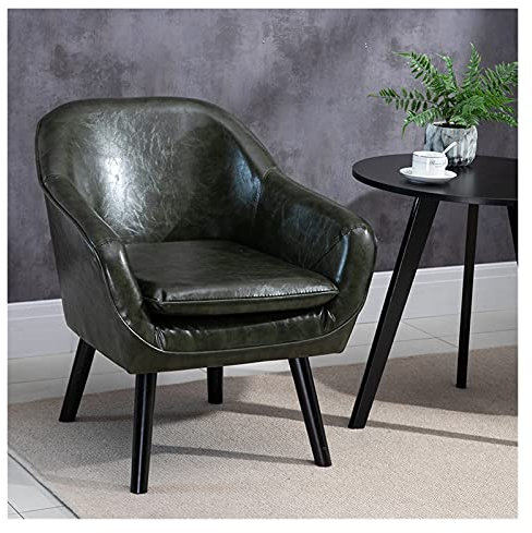 DUNAKE ​Gepolsterter Sessel Einzelsofa,Loungesessel Relaxsessel Polstersessel Ledersessel Armsessel Einzelsofa Sofa Lounge ​Echtleder,Zuhause, Schlafzimmer, Balkon, Garten, bequem und langlebig