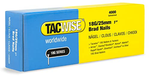TACWISE 1710 Chiodi Brad Galvanizzati Tipo 18G / 25 mm, Confezione da 4000