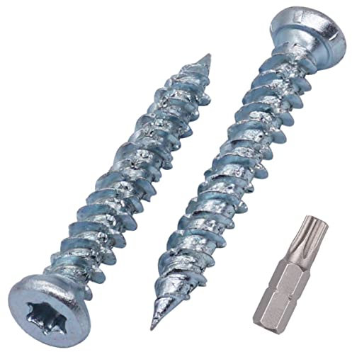 SKIR'CO (140 Stück) Betonschrauben, verzinkt, 7,5 x 52 mm, Senkkopf, Mauerwerkschrauben, Rahmen Befestigungsschraube