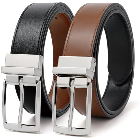 VONMELLI Reversible Belt for Women Women's Leather Belts for Jeans Pants Fashion Ladies Dress Belt Trim to Fit Black Coffee S