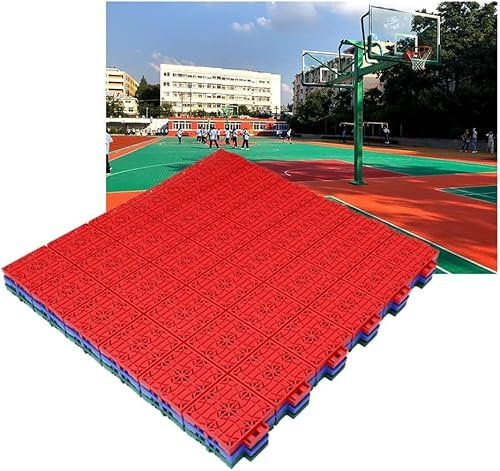 DECAKE Piastrelle per Pavimenti modulari ad Incastro Campo da Basket Piastrelle per Pavimenti modulari ad Incastro per Interni ed Esterni Pavimentazione Sportiva in plastica Fai-da-Te RES
