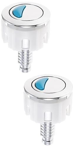 Angoily 2pcs Dual Flush Toilet Button Round Toilet Water Tank Push Button Replacement Supply for for