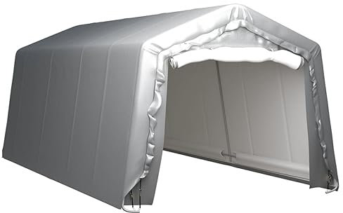 Festnight Lagerzelt Garagenzelt Carport 300x600 cm Stahl Wasserfest Zeltgarage Weidezelt Foliengarage Fahrradgarage Lagerzelt Winterfest Weidezelt PVC Plane und Stabiler Stahlrohrkonstruktion