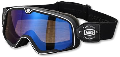 OLYSPM Gafas de Moto,Gafas Motocross Vintage con Lentes de Protección UV y Acolchado de Espuma,Diseño Ajustable Compatible con Varios Estilos de Casco