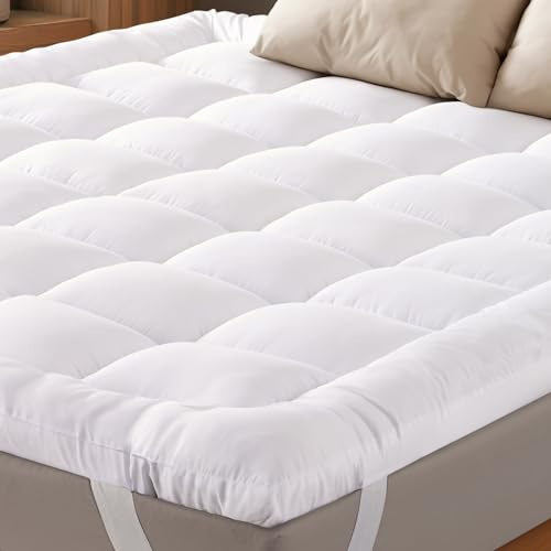 Ultra Soft Full Size Mattress Topper - Cloud-Like Mattress Pad for Full Back Support - Breathable Cooling Material for Hot Sleepers, White