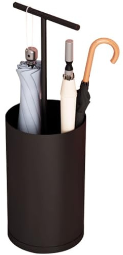Portaombrelli Portaombrelli Compatto Per Uso Domestico, Portaombrelli Moderno E Semplice, Secchio Portaombrelli Con Manico, Portaombrelli Da Interno, Con Vassoio Per L'acqua (Color : Black color, S