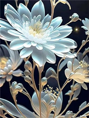 Diamond Painting, Diamant Painting Bilder Kinder, 80x60cm Vollbohrer Malen Nach Zahlen Basteln Erwachsene Diamond Painting Set, Diamond Art Painting für Home Wall Dekoration Kristall-Seerosen S-8921